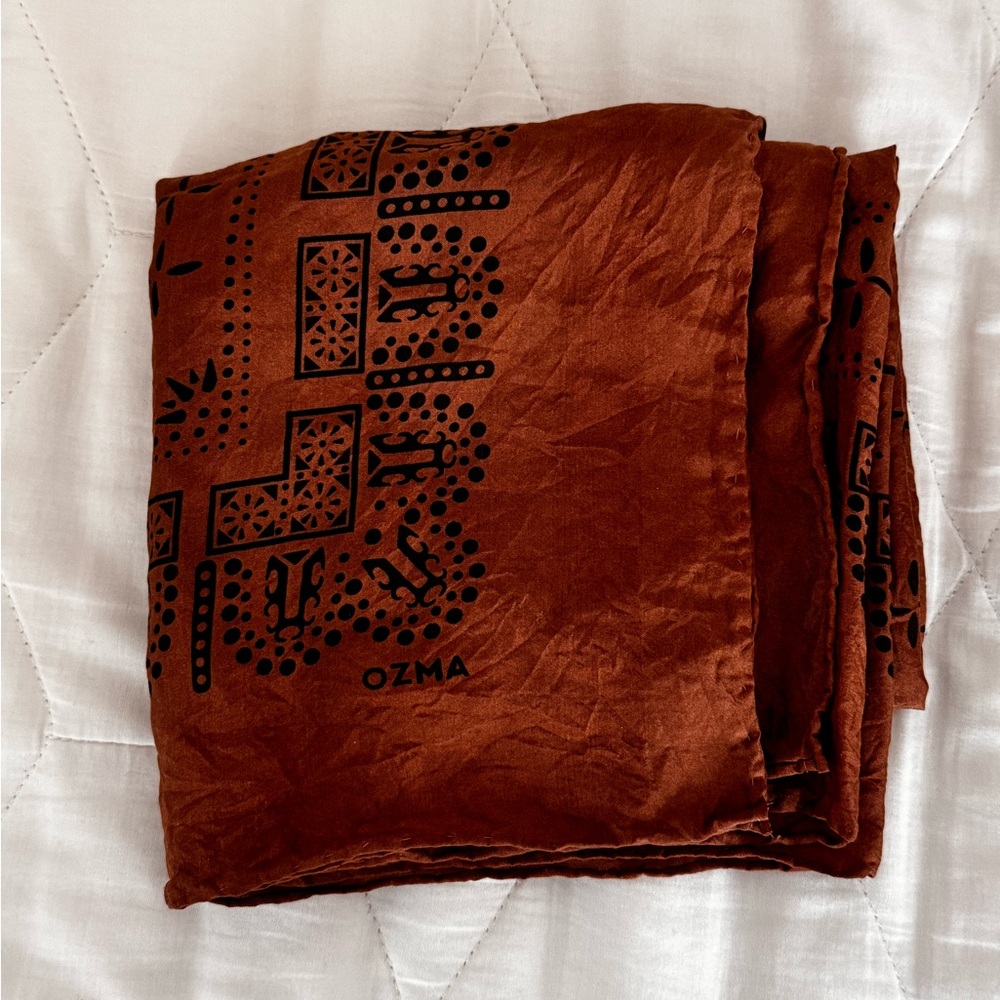 OZMA Terracotta Silk Scarf